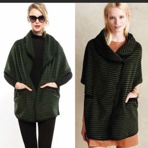 Eva Franco Anthro Wool Punch Dot Cocoon Coat